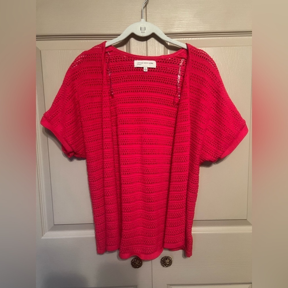 Jones New York Women's Reddish Pink Cardigan